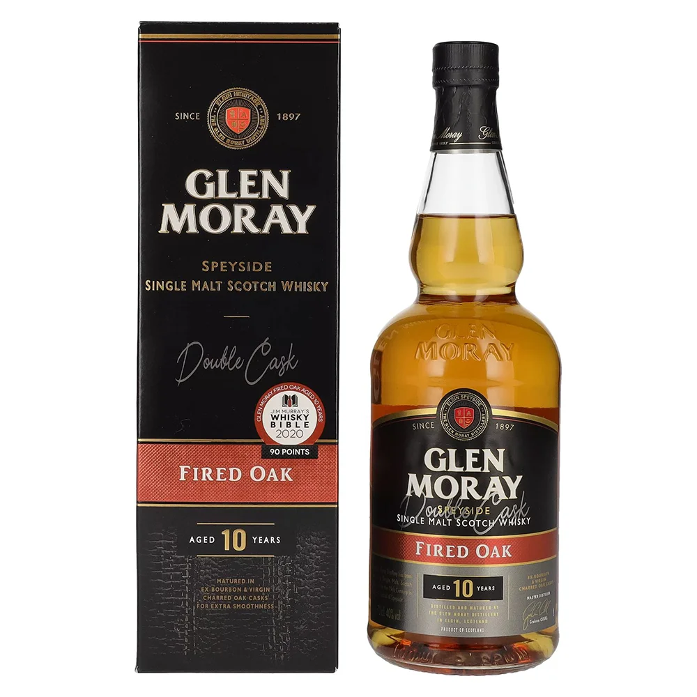 [DX2569] Škotski viski Glen Moray 10 Year Old Fired Oak Single Malt poklon kutija 0,7 L