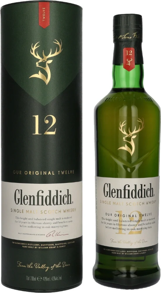 [DX7059] Škotski viski Glenfiddich 12 yo poklon kutija 0,7 L