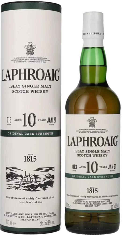 [DX3371] Škotski viski LAPHROAIG 10 Original Cask Strength Batch 13 poklon kutija 0,7 L