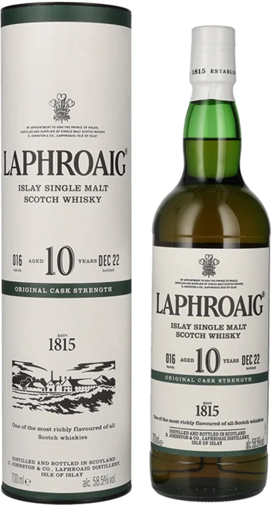 [DX4005] Škotski viski LAPHROAIG 10 Original Cask Strength Batch 16 poklon kutija 0,7 L