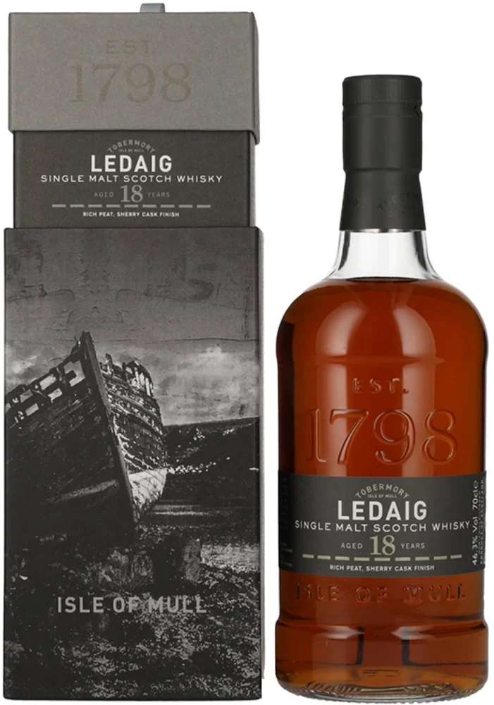 [DX4368] Škotski viski Ledaig 18yo Single Malt poklon kutija 0,7 L