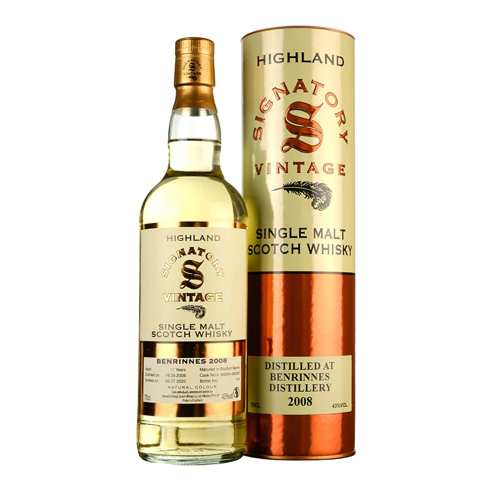 [DX4688] Škotski viski Signatory Vintage Single Malt Bennrinnes 2008 poklon kutija 0,7 L