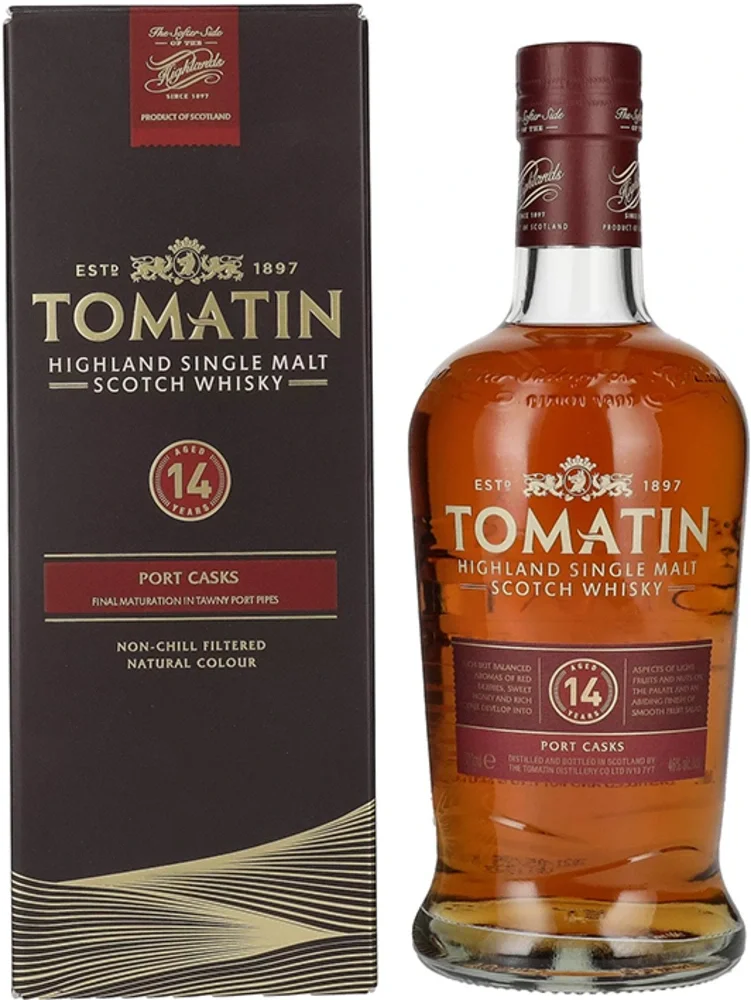 [DX8736] Škotski viski Tomatin 14y Port cask single malt poklon kutija 0,7 L